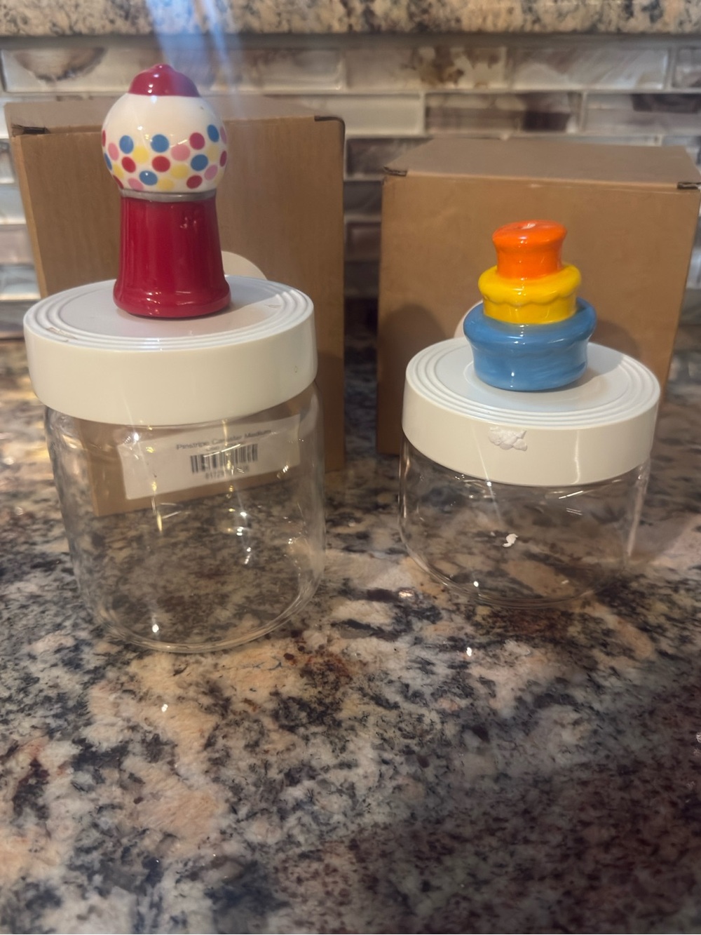 NWT - Nora Fleming Pinstripe Canisters Medium and Small in original packaging